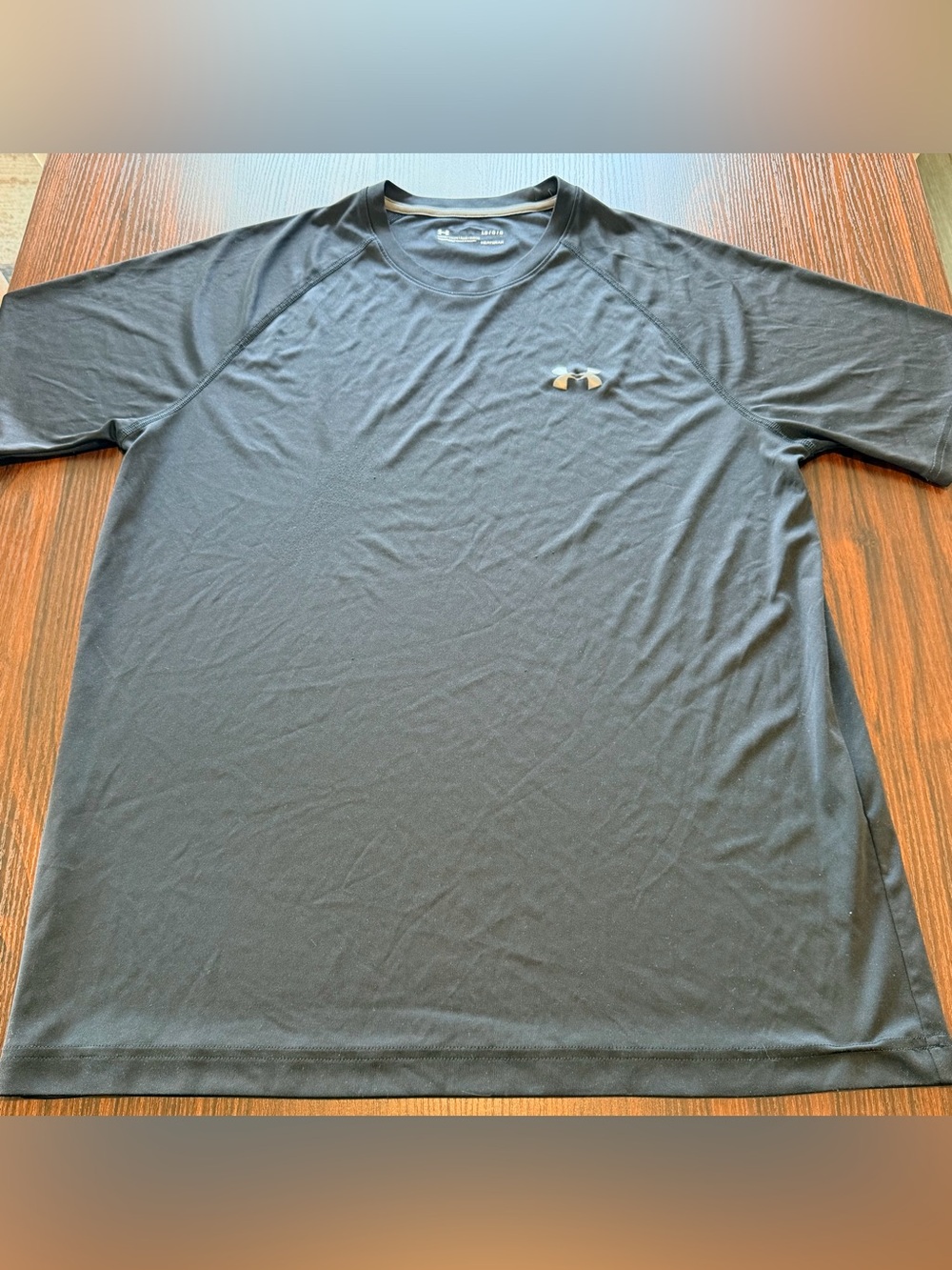 Under Armour Mens Black HeatGear Loose Fit Short Sleeve Athletic Shirt Size L